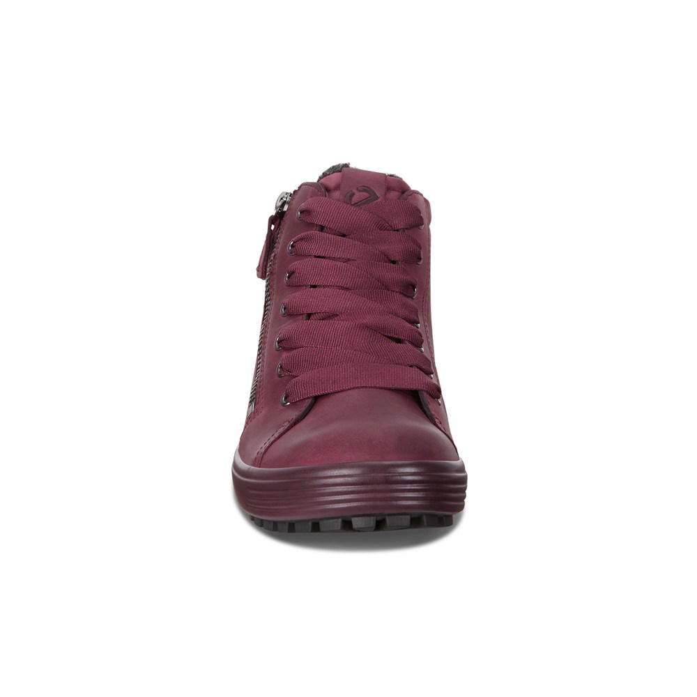 ECCO Womens Sneakers Burgundy - Soft 7 Tred Gtx Hi - QES-592480